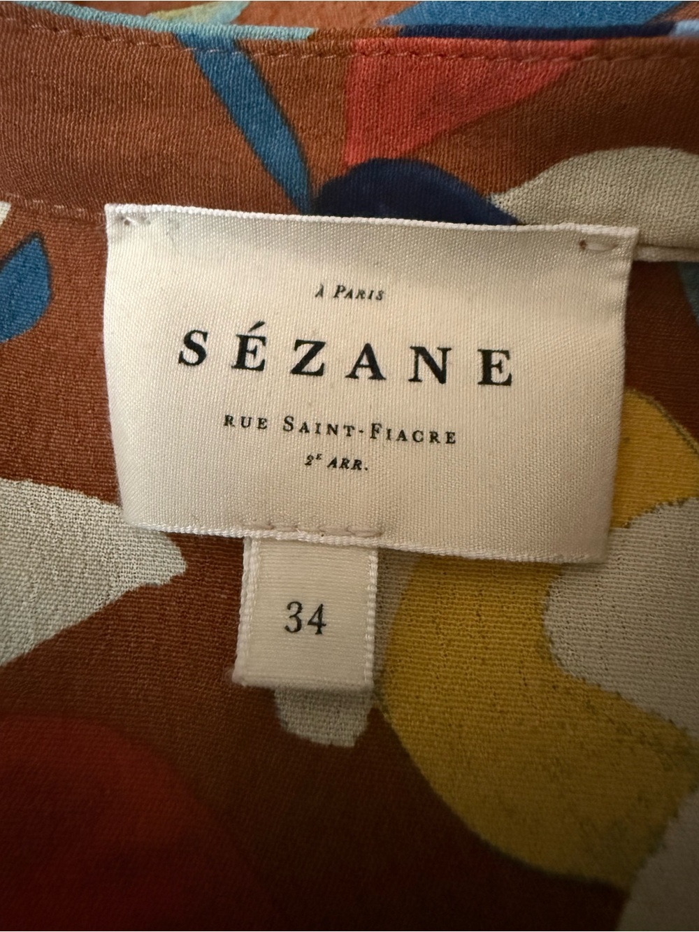 SEZANE Vicky Floral Button Down Toe Waist Dress Size 34 Size 2 - Picture 10 of 13